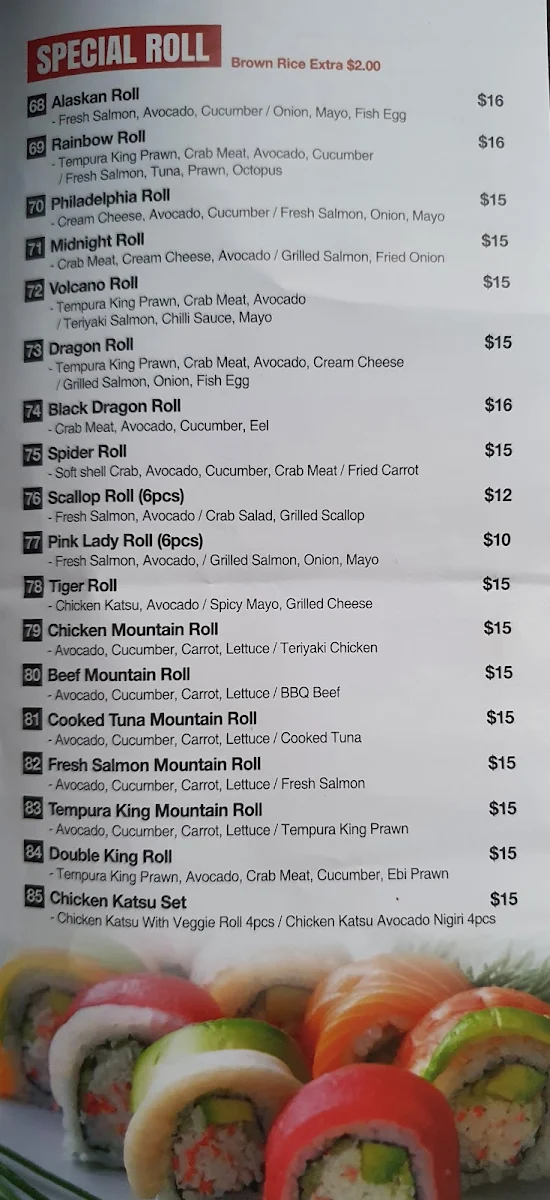 Menu, The Sushi 79 Redbank Plains