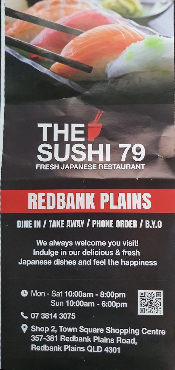 Menu, The Sushi 79 Redbank Plains