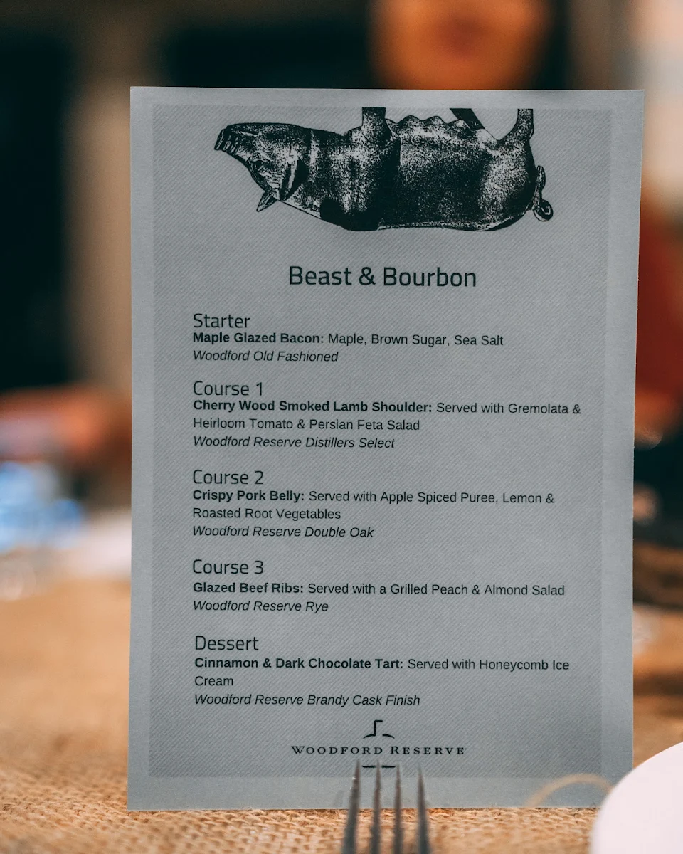 Menu, Waterloo Hotel
