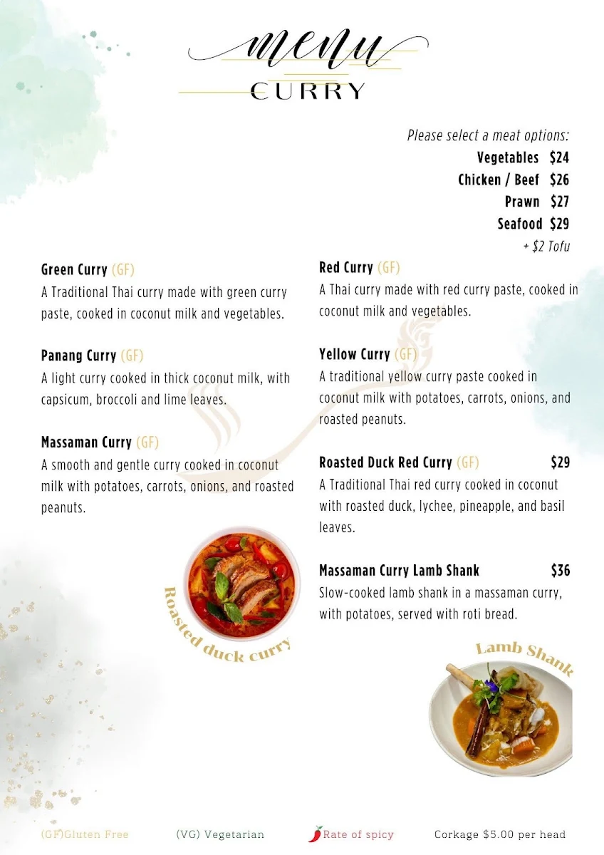 Menu, Jasmine house Cafe and Thai restaurant