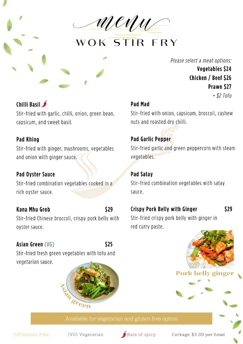 Menu, Jasmine house Cafe and Thai restaurant