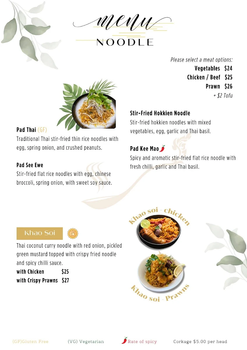 Menu, Jasmine house Cafe and Thai restaurant