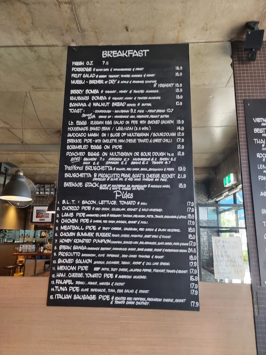 Menu, Pound Cafe South Yarra