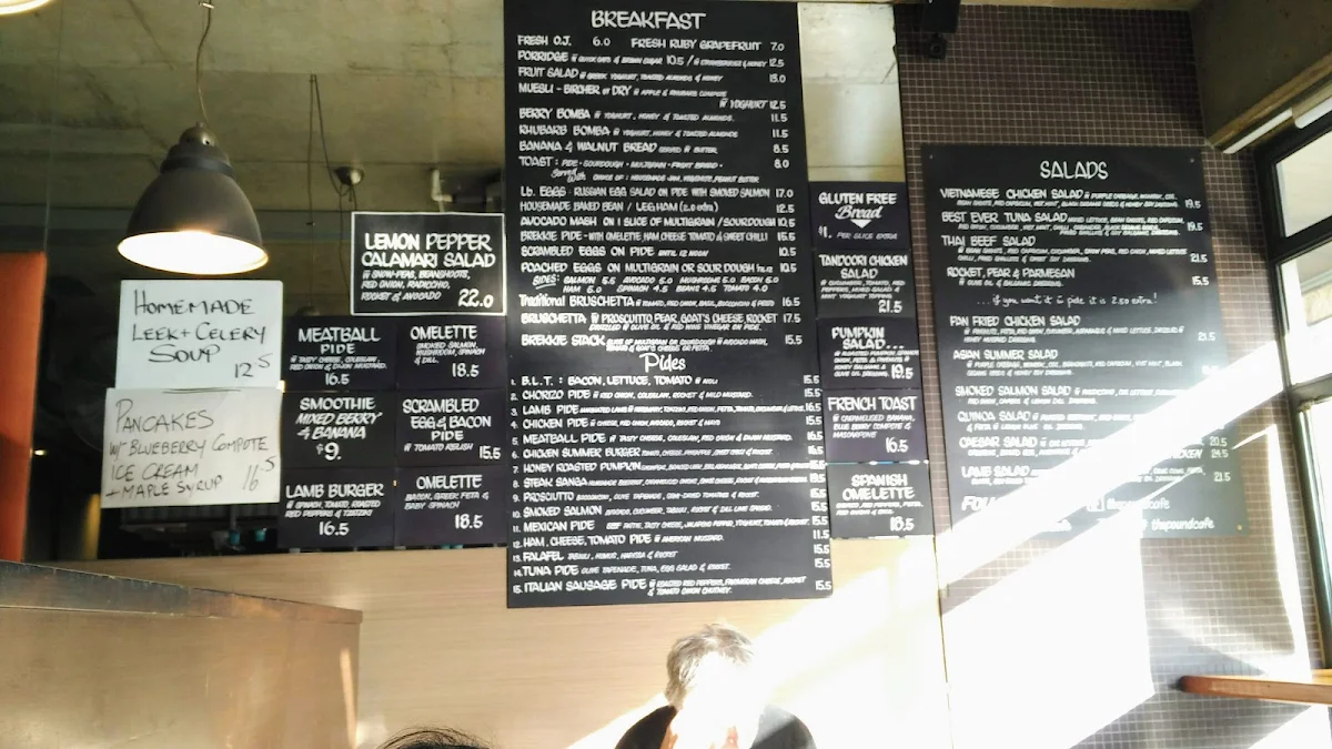 Menu, Pound Cafe South Yarra