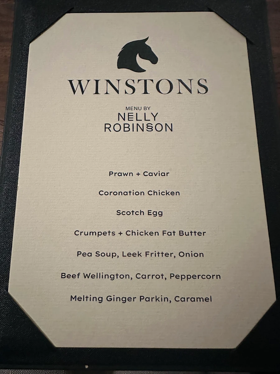 Menu, Nag's Head Hotel, Glebe