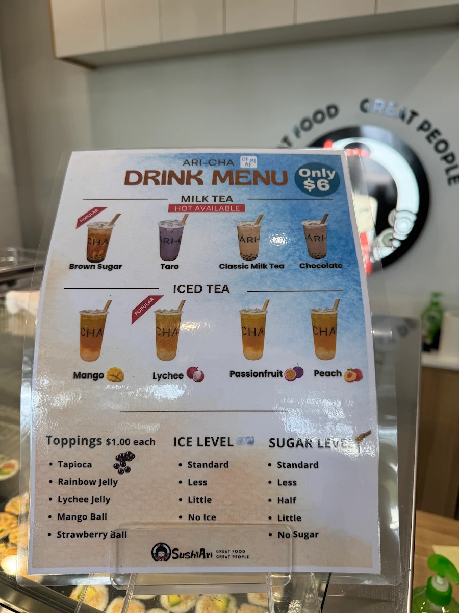 Menu, Sushi Ari Mooloolaba