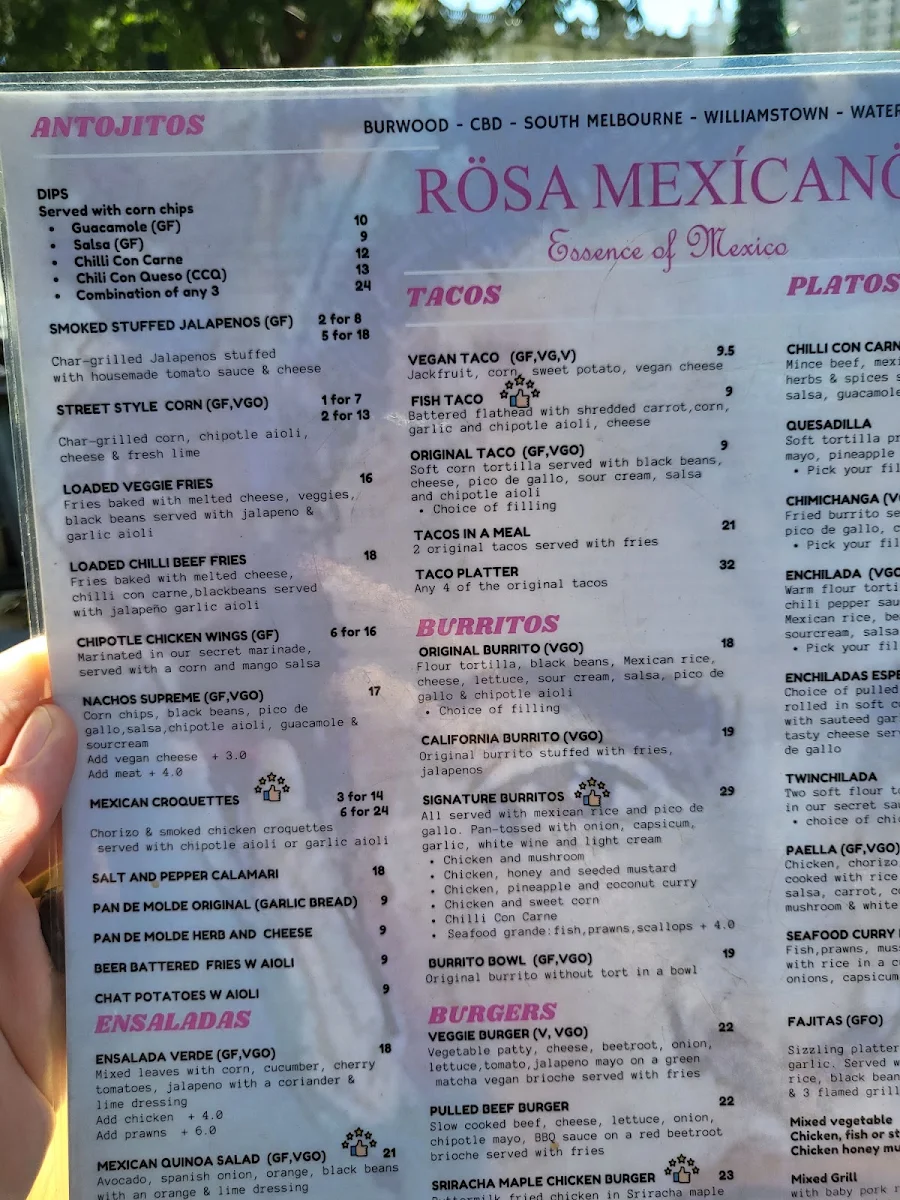 Menu, Hola Mexico | Mexican Restaurant Williamstown