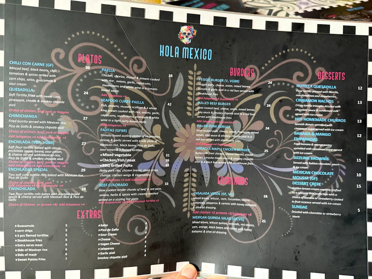 Menu, Hola Mexico | Mexican Restaurant Williamstown