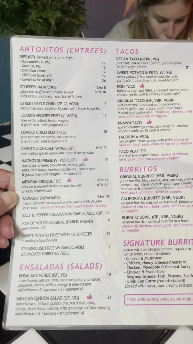 Menu, Hola Mexico | Mexican Restaurant Williamstown
