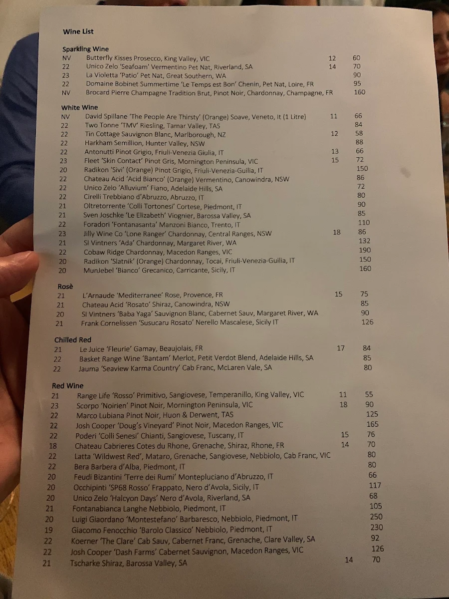 Menu, No.35 Kitchen and Bar