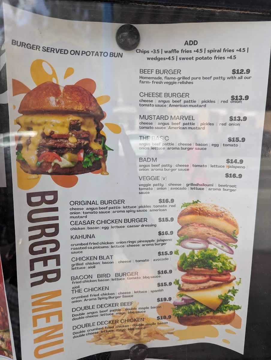 Menu, 40's Cafe