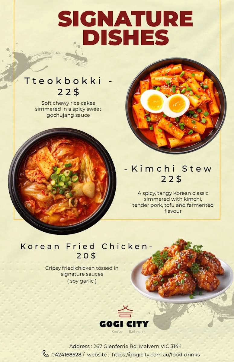 Menu, Gogi City