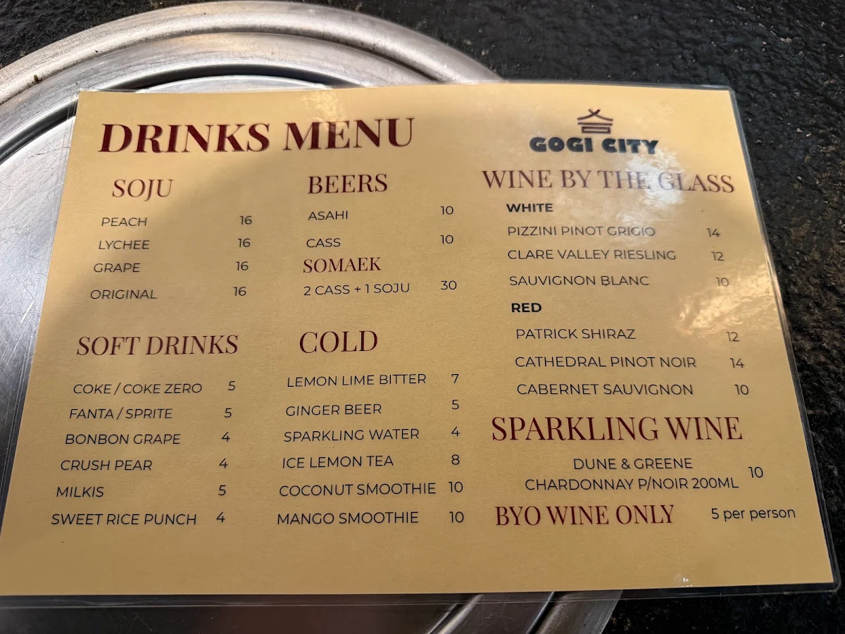 Menu, Gogi City