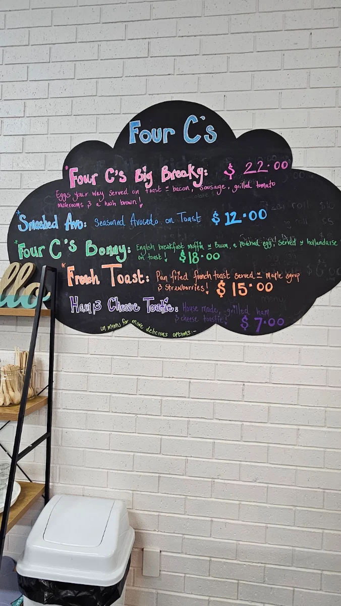 Menu, Four C's cafe