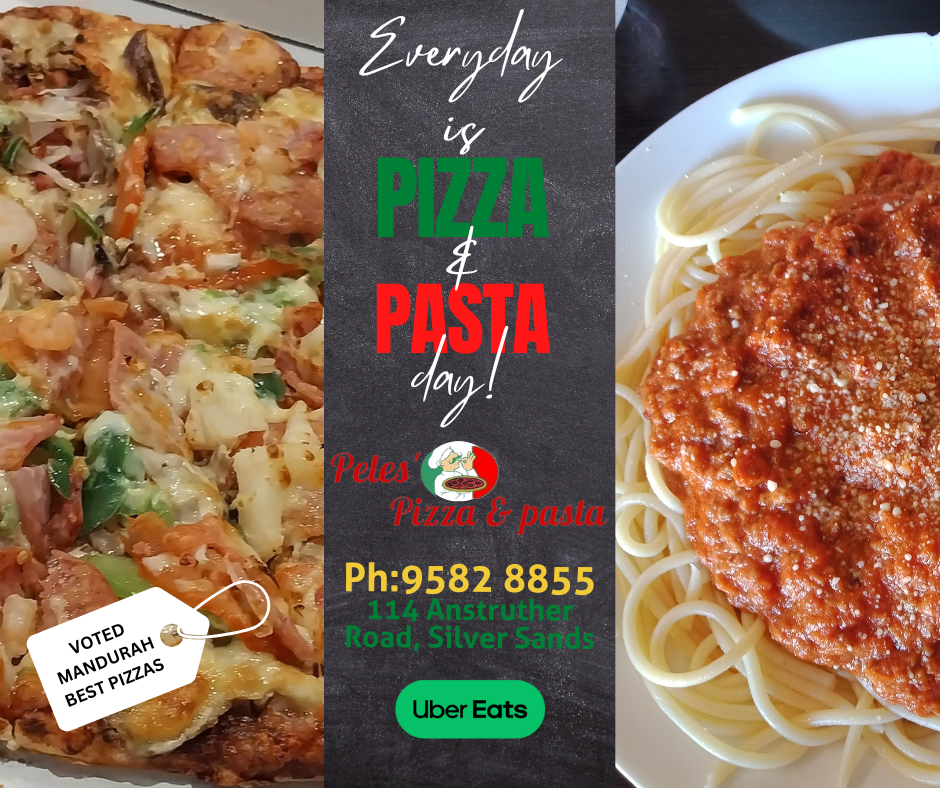 Menu, Peles Pizza and Pasta