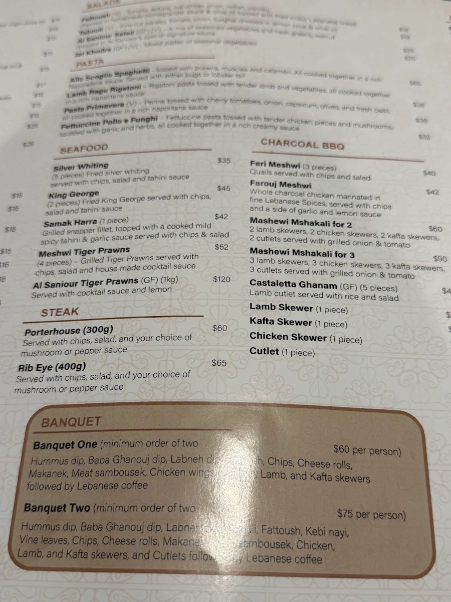 Menu, Al Saniour City View