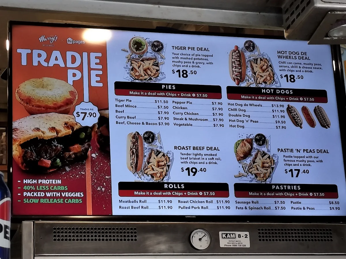 Menu, Harry's Café de Wheels - Woolloomooloo