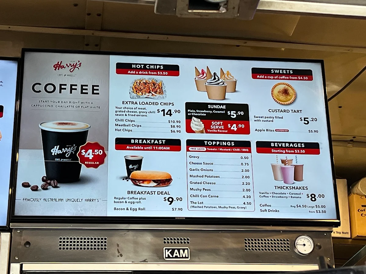 Menu, Harry's Café de Wheels - Woolloomooloo