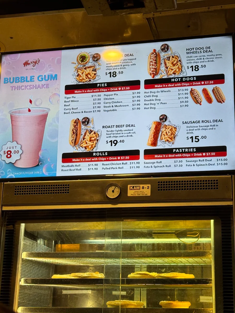 Menu, Harry's Café de Wheels - Woolloomooloo