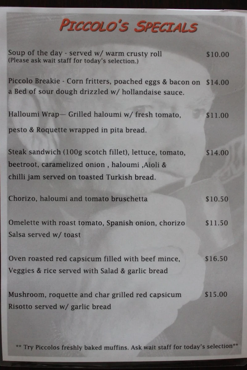 Menu, Grey Grus Cafe