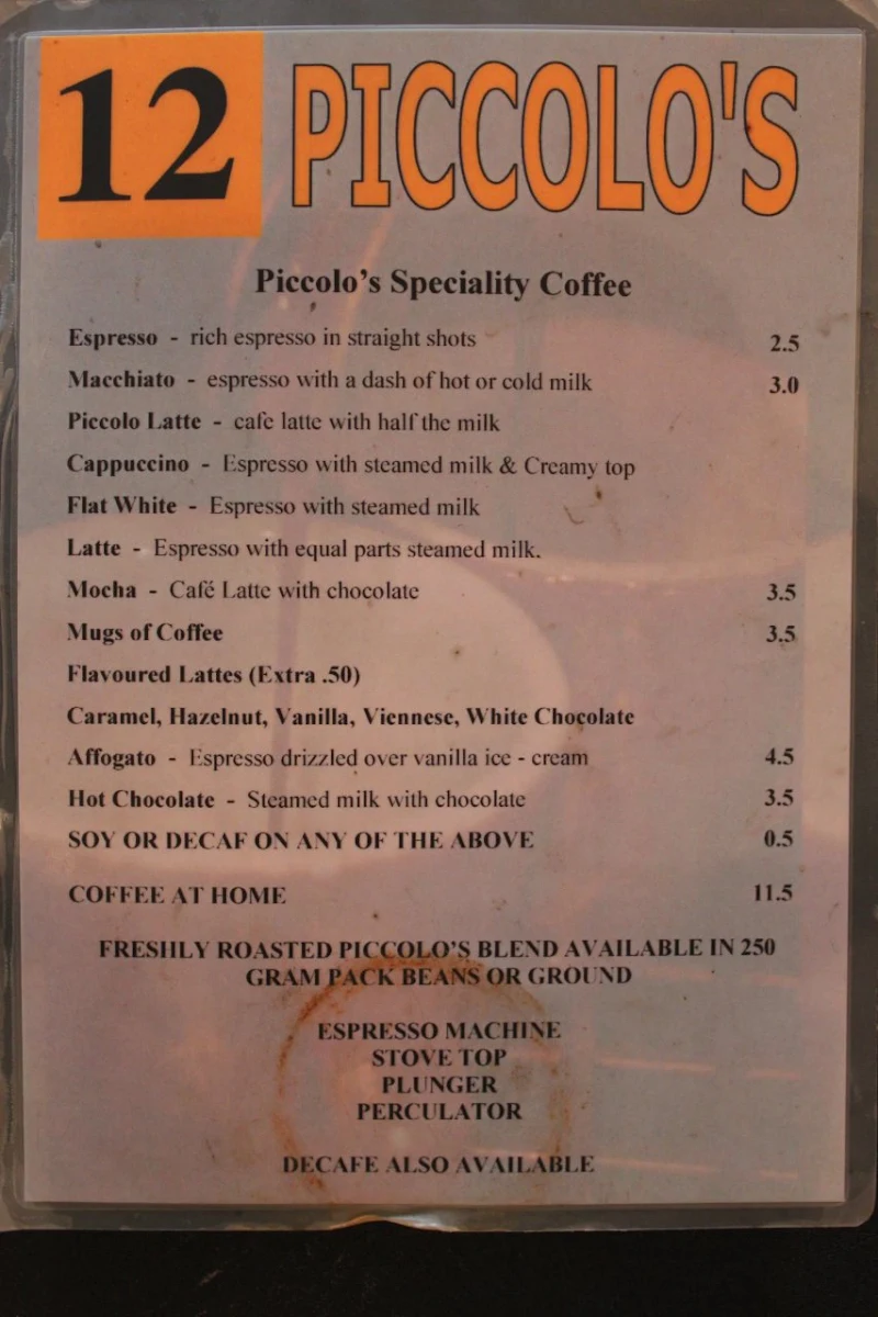 Menu, Grey Grus Cafe