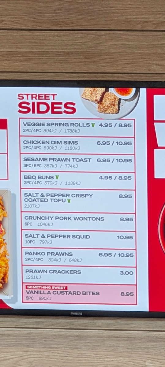 Menu, Noodle Box Mambourin