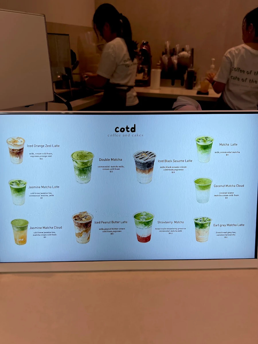 Menu, Cotd cafe