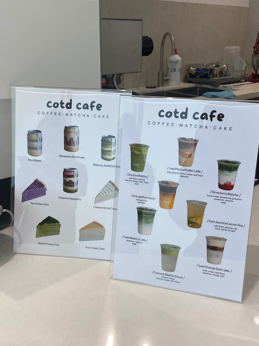 Menu, Cotd cafe