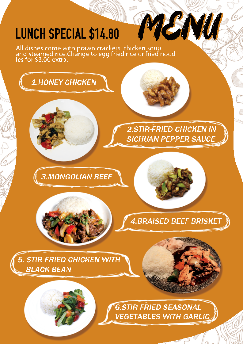 Menu, Hawkers Wok Mosman