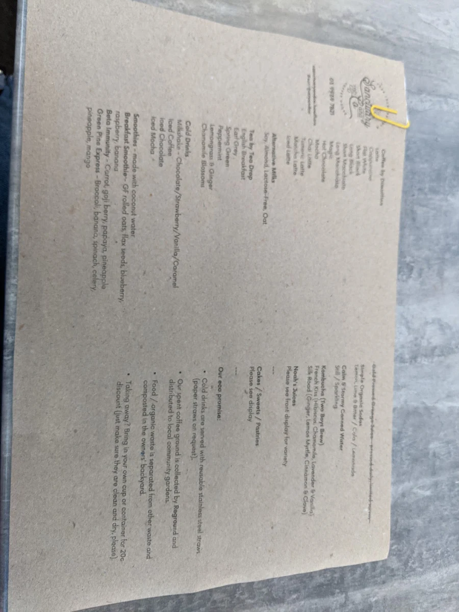 Menu, Sanctuary & Co