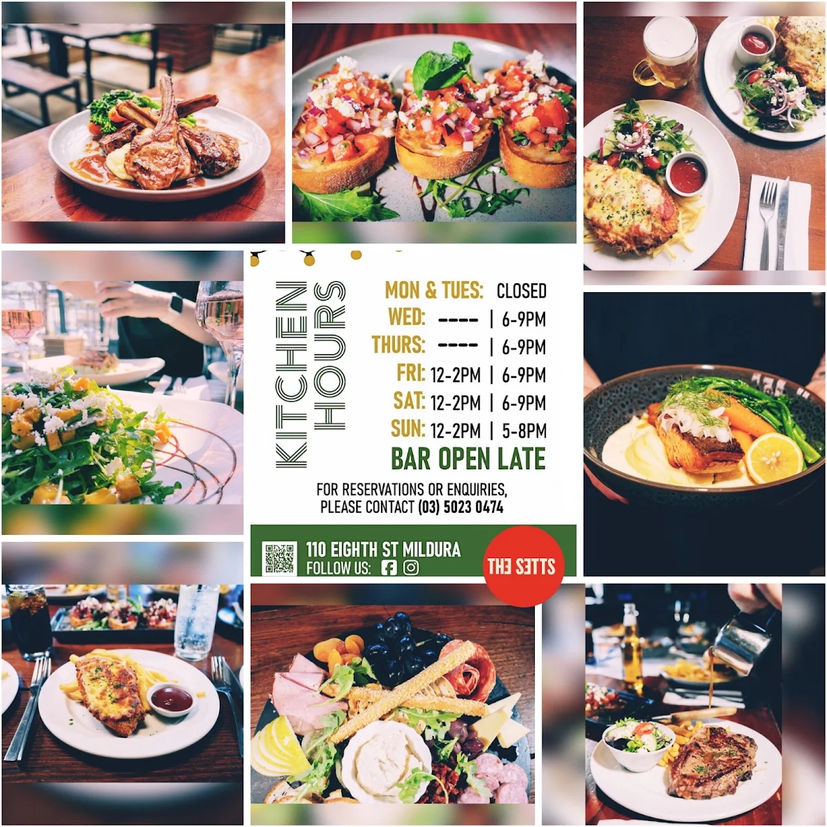 Menu, The Setts Mildura