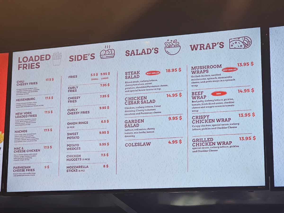 Menu, Firefly Burger Belmore
