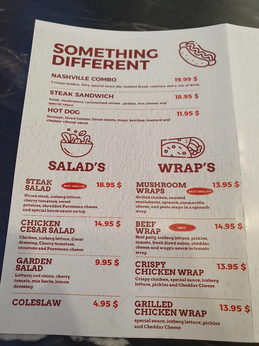 Menu, Firefly Burger Belmore