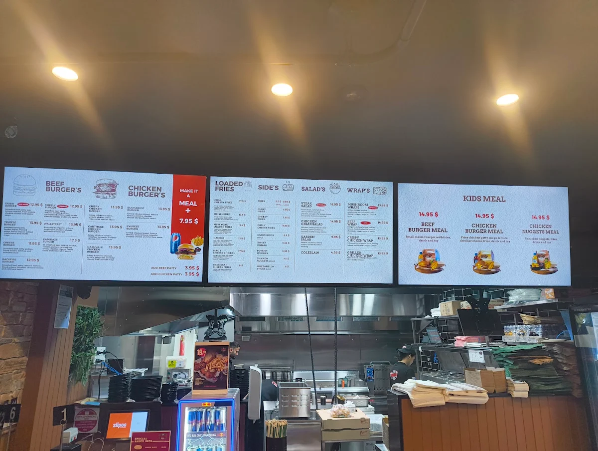 Menu, Firefly Burger Belmore