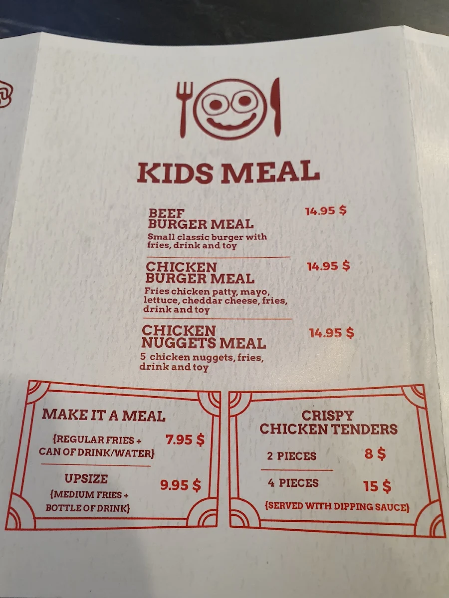 Menu, Firefly Burger Belmore