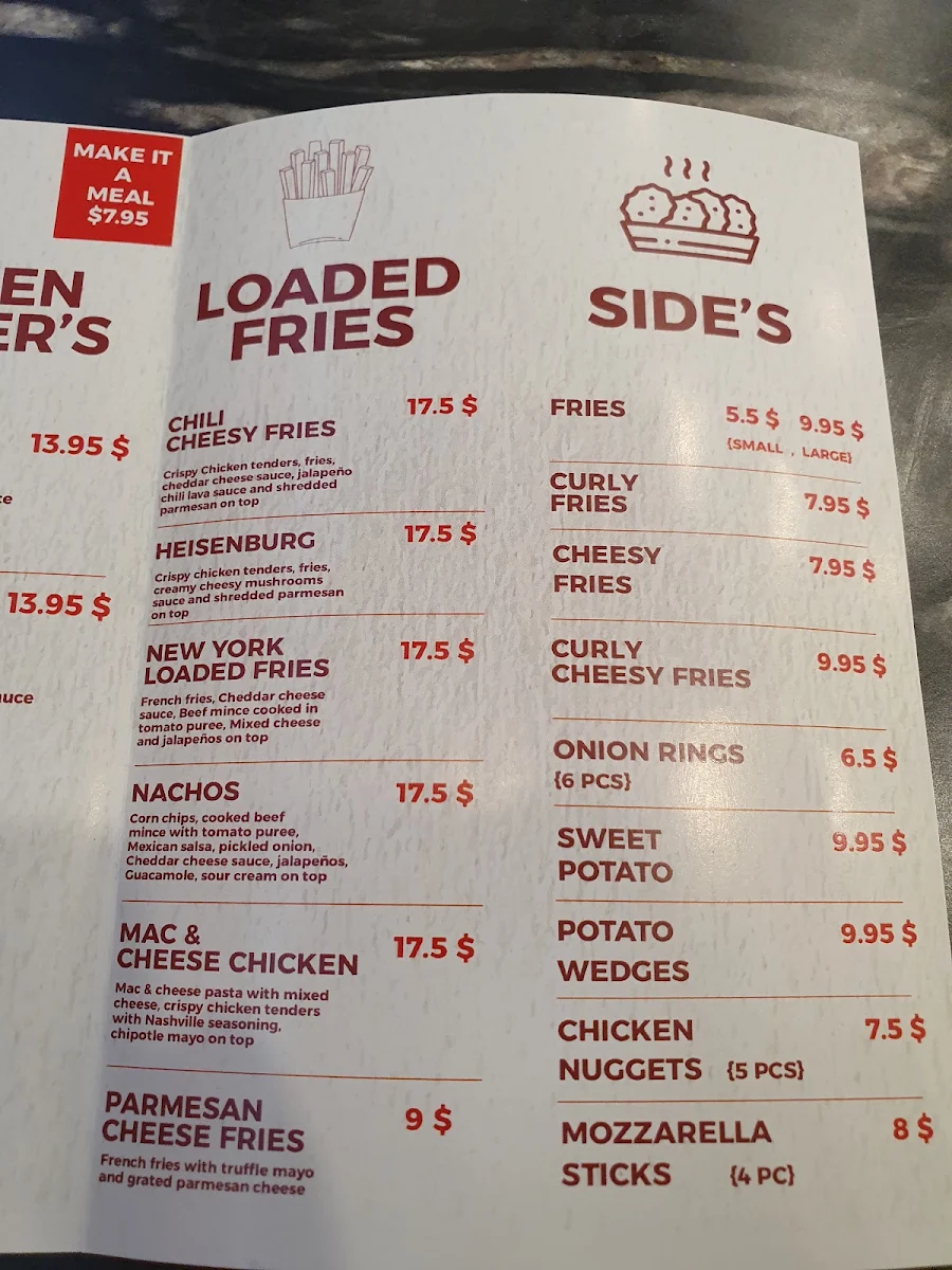 Menu, Firefly Burger Belmore