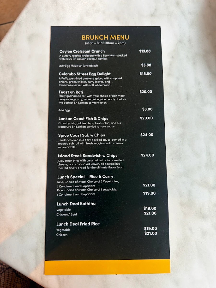 Menu, Flavor Feast