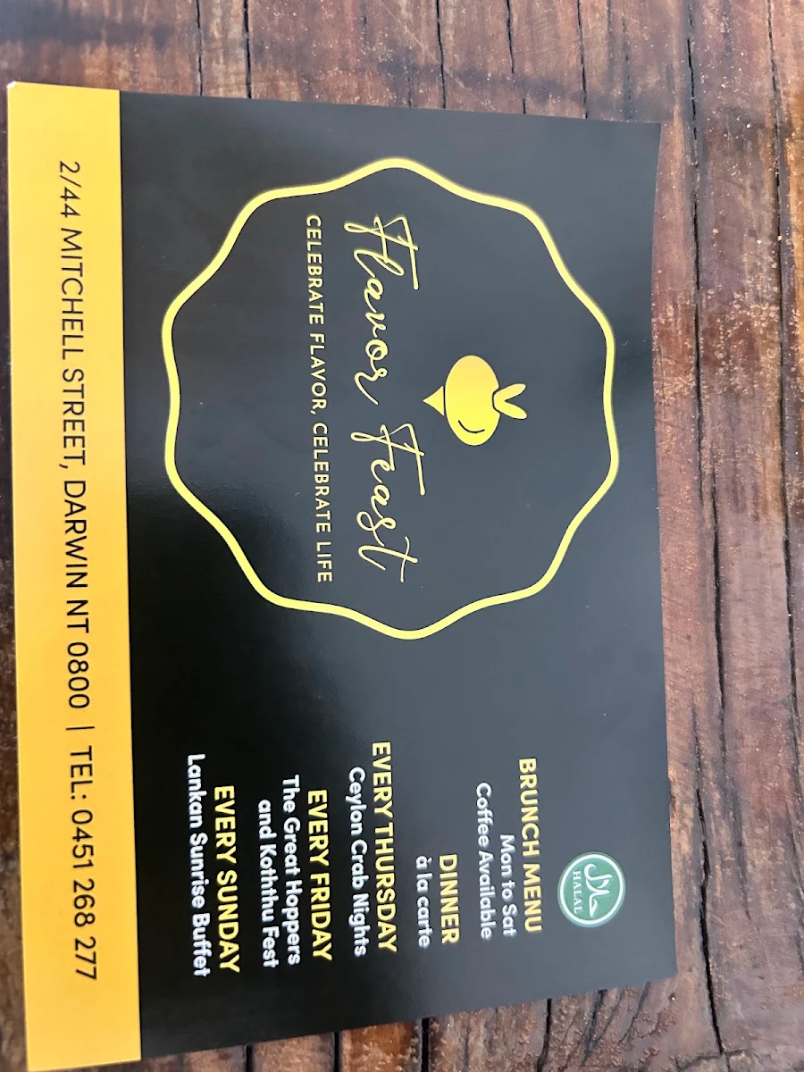 Menu, Flavor Feast