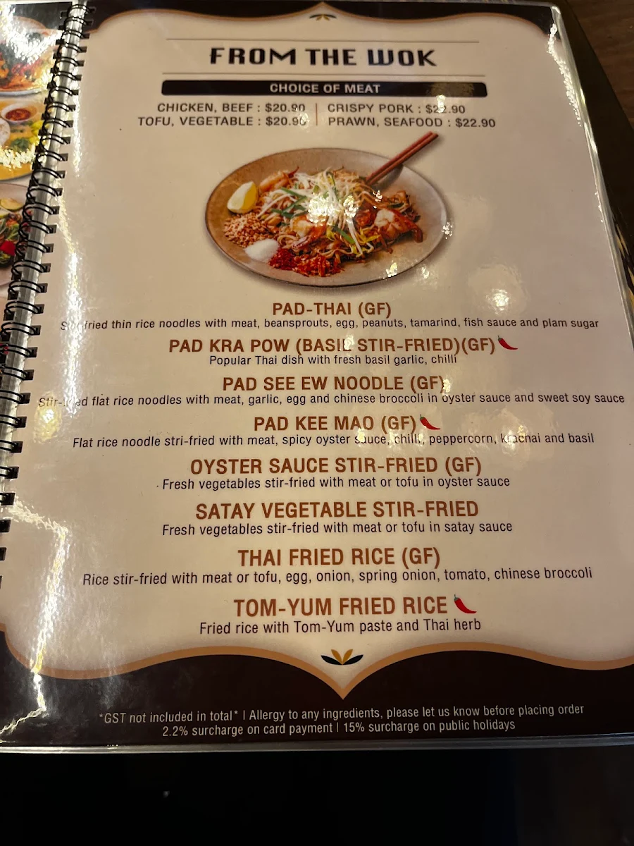 Menu, Khun Thai Restaurant