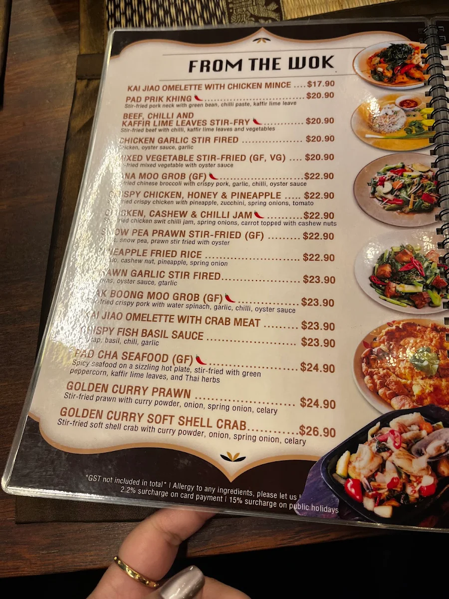 Menu, Khun Thai Restaurant