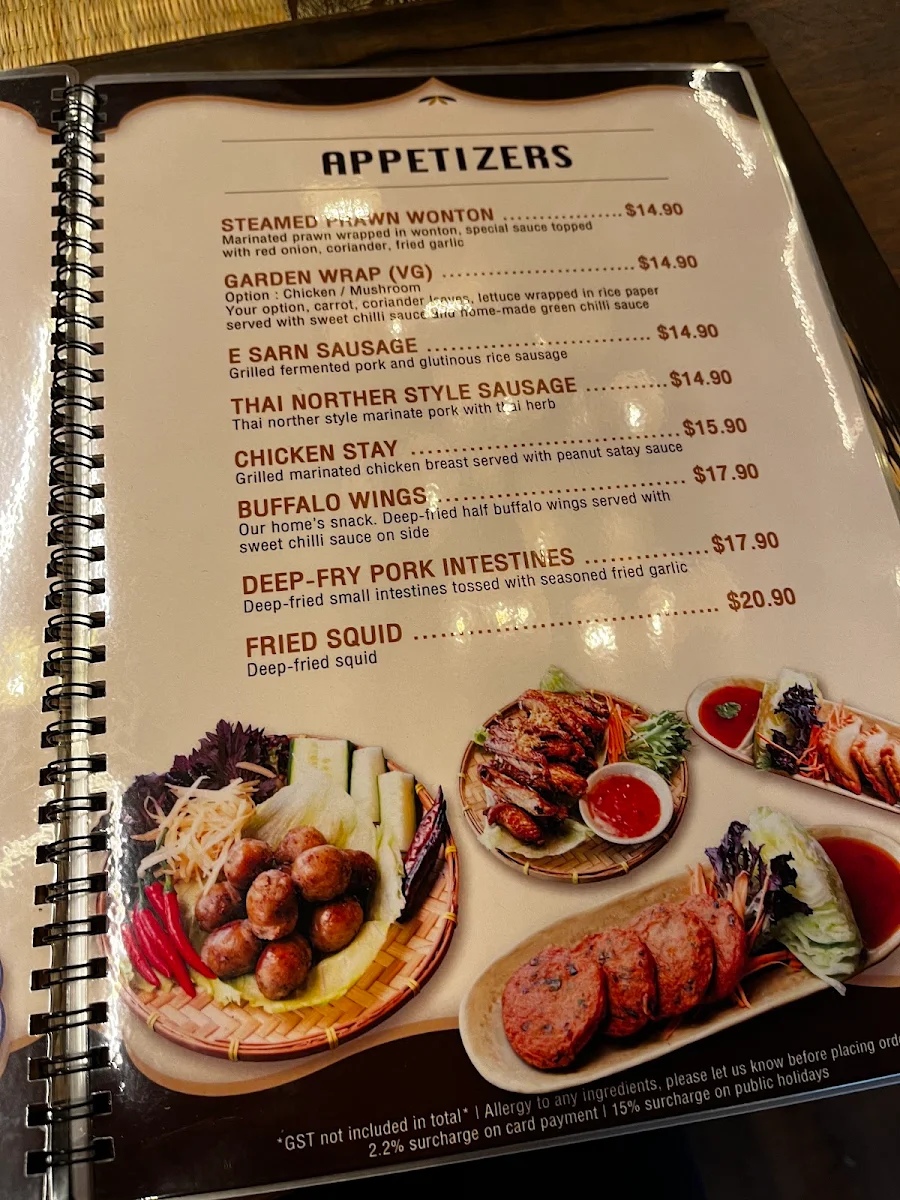 Menu, Khun Thai Restaurant