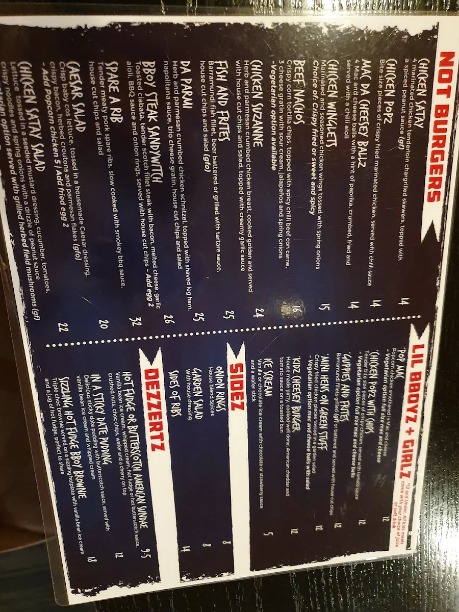 Menu, Deebo Burgers & Beer Bar