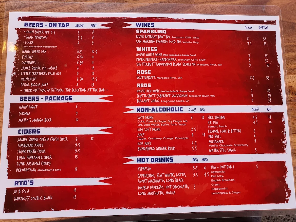 Menu, Deebo Burgers & Beer Bar