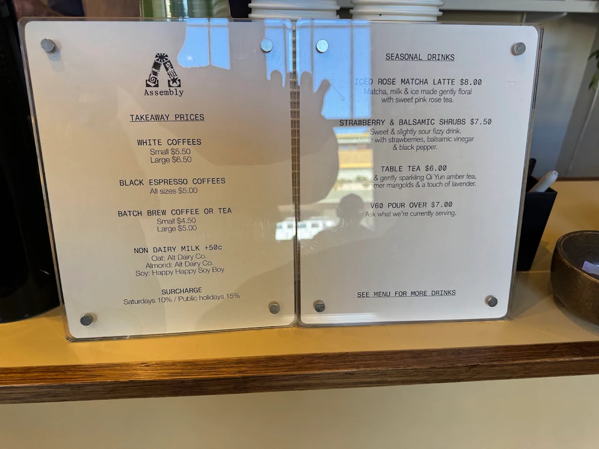 Menu, Assembly - Carlton
