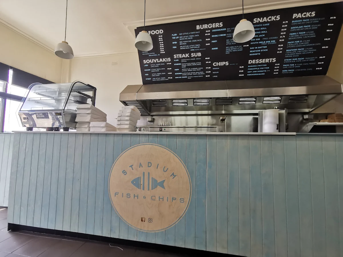 Menu, Stadium Geelong Fish and Chips