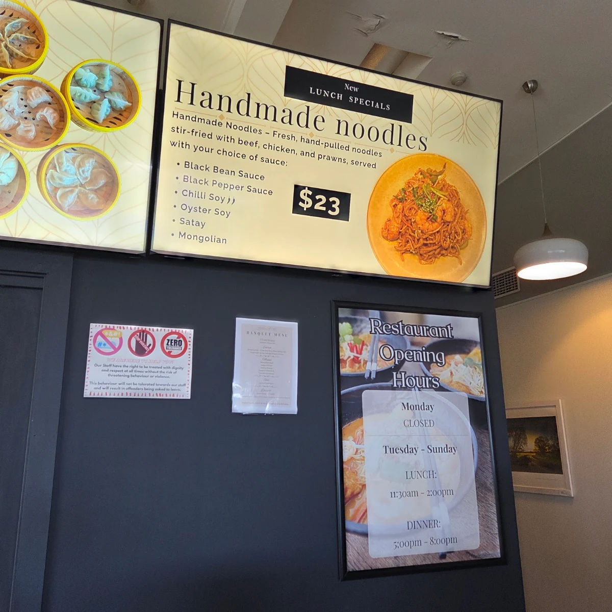 Menu, Chinese Restaurant Moruya