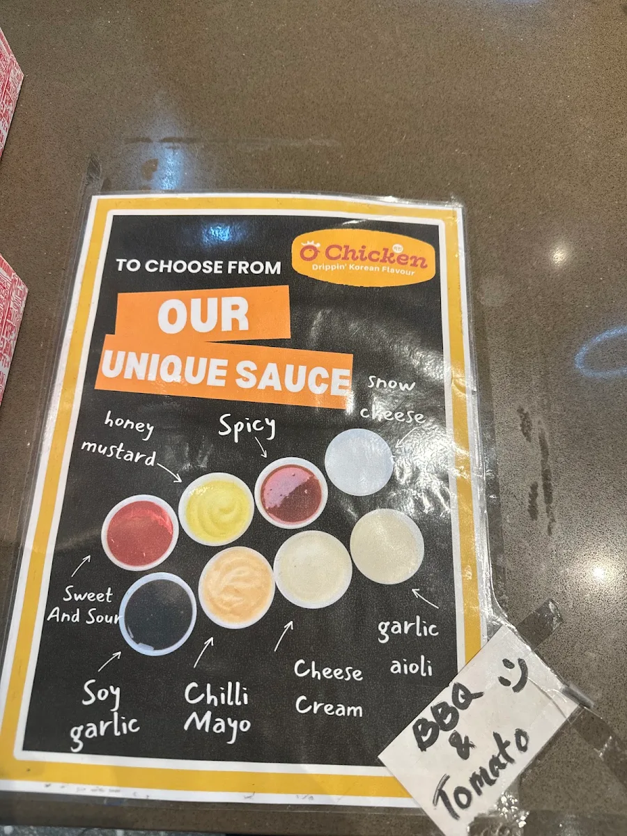 Menu, O Chicken Macarthur Square