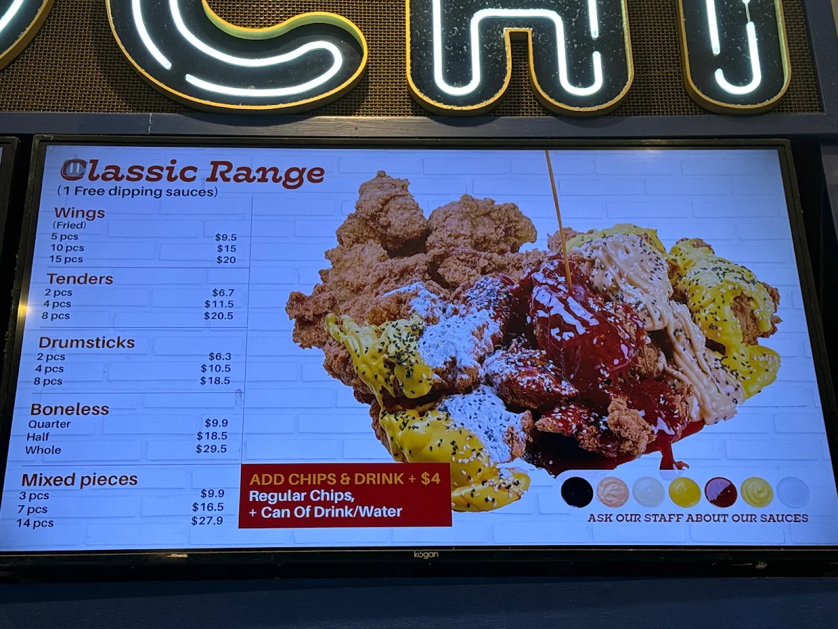 Menu, O Chicken Macarthur Square