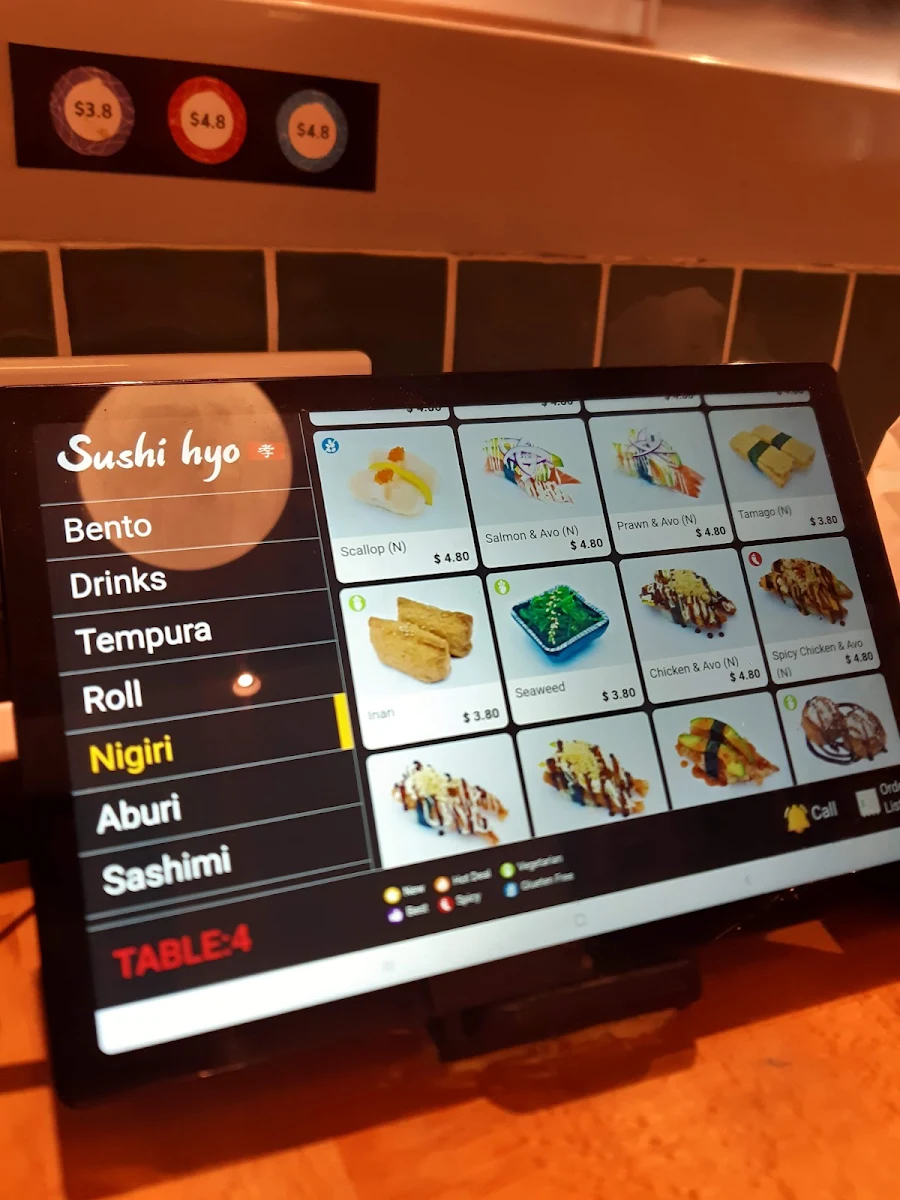Menu, Sushi hyo