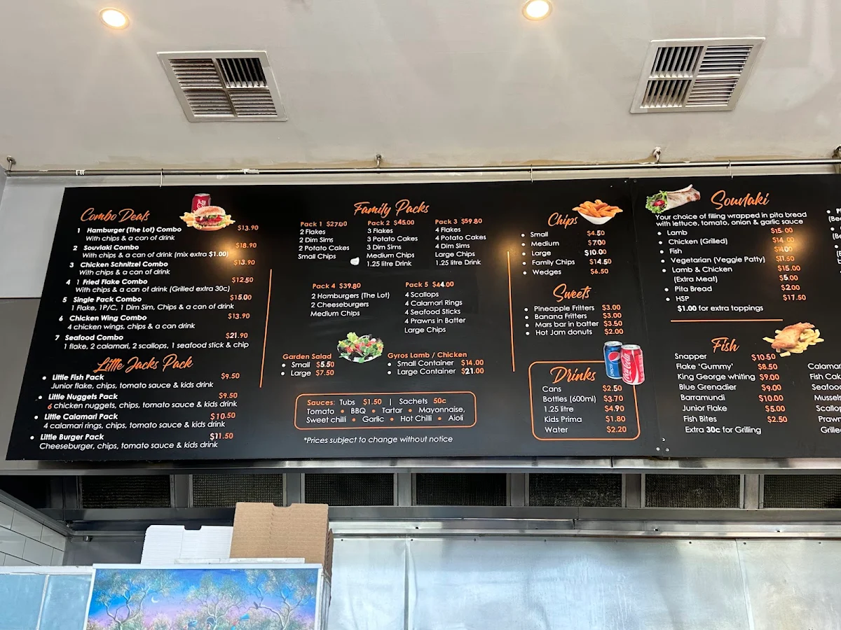 Menu, Fish N Chips on Clyde